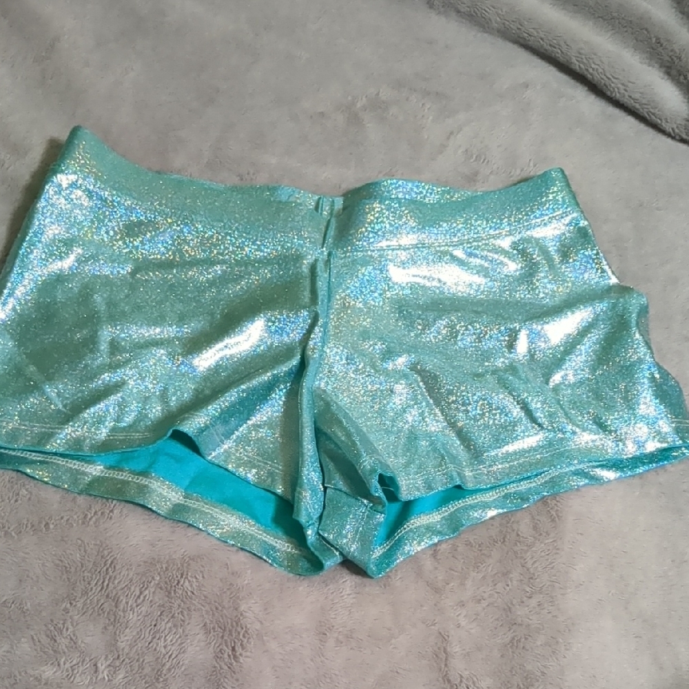Sparkling Teal Women's Dance Shorts
